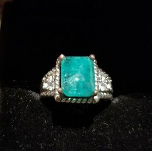 3.4ct Zambian Emerald Ring Size 9